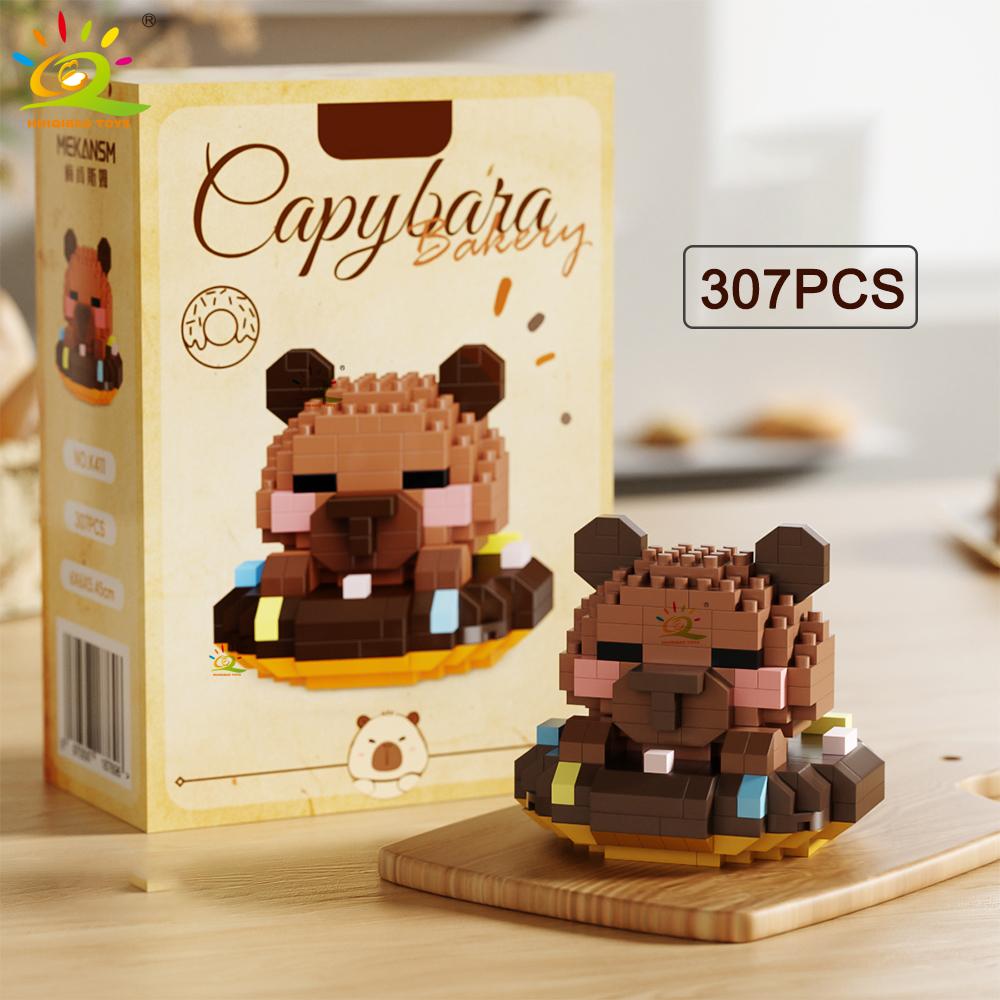MOC Капибара Морская свинка Животное Микро Строительный Блок Мини Алмазная Модель Свинка Кирпичная Игрушка для Детей Настольный Декор.