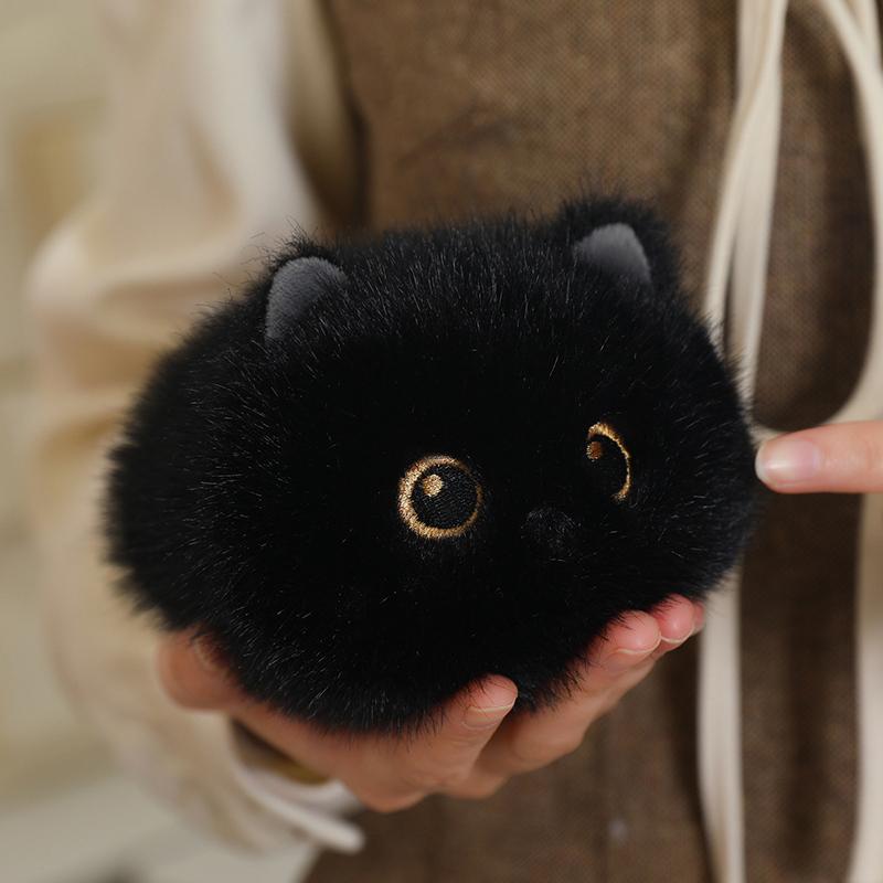 20 см Милая Плюшевая Игрушка Кошка Черная Кошка Сиамский Котёнок Трехцветный Кот Плюшевая Кукла Круглый Плюшевый Кот для Снятия Стресса Подарок на День Рождения Ребенку