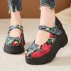 Fashion GKTINOO Handmade Retro Style Women Platform Shoes Spring Summer Genuine Leather Wedges Heel Pumps Casual Shoes
