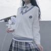Autumn Pullover Japanese Style Students School Uniform V-neck Girls Women Sweater Long Sleeve School Uniforms