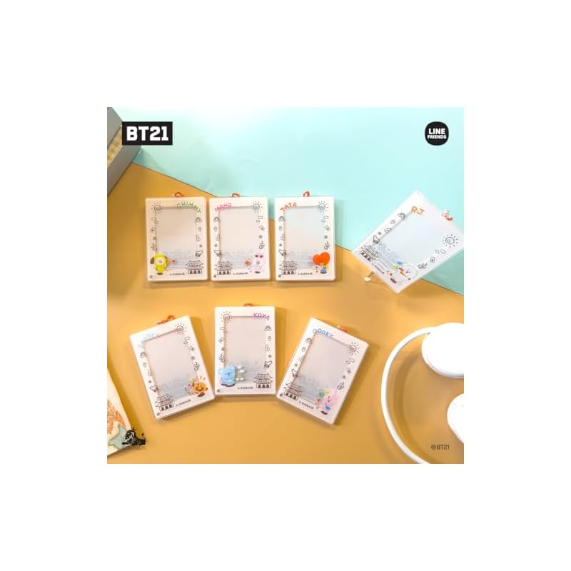 [Акриловый брелок для фотокарточек BT21] Акриловый держатель для фотокарточек Чехол Держатель для карточек Персонаж Акриловый кейс для коллекционных карточек Фандом Корейский брелок Милый персонаж