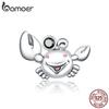 Подвеска Bamoer из стерлингового серебра 925 пробы с маленьким крабом для оригинального серебряного браслета или браслета DIY ювелирных изделий