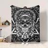 1PC Skull Mandala Art Blanket, Throw For Sofa, Bed, Travel, Camping, Livingroom, And Bed, Printing Blanket With Soft And Warm Fabric yy250918175