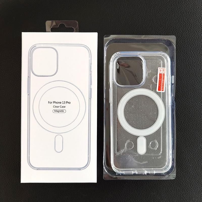 Магнитный чехол MagSafe Acrylic для iPhone 13, 15, 16 Pro - прозрачный жесткий чехол «два в одном»