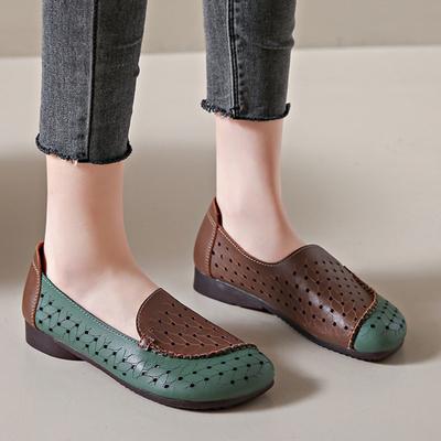 Модная летняя обувь слипоны для женщин, полая дышащая женская обувь на плоской подошве, корейский стиль, оптовая продажа 2025, социальная повседневная модная обувь, распродажа