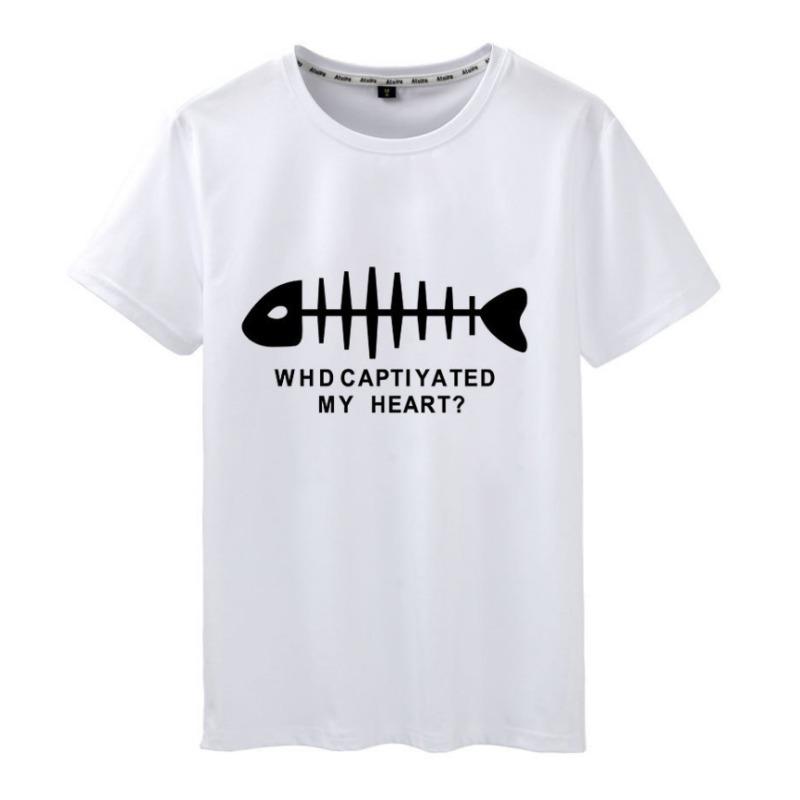 Summer Round Neck 3D Goldfish And Shark Print Top Fashionable Casual Short Sleeved Men's T-shirts