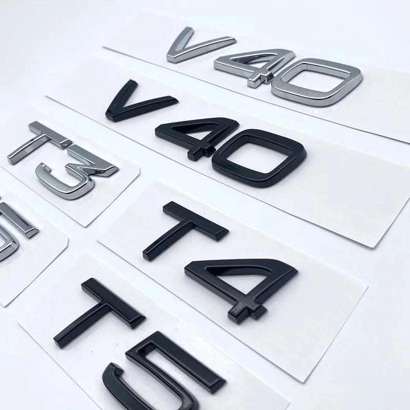 Глянцевая Черная Наклейка-Шильдик С Названием Для Volvo V40 T3 T4 T5 Задняя Наклейка на Автомобиль Буквы и Цифры на Багажник Автомобиля Шильдик