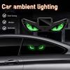 USB-зарядка Автомобильный свет Солнечные Дьявольские Глаза для Лобового Стекла, Магнитная Установка Предупреждающий Знак на Окно с Тремя Внутренними Светодиодными Атмосферными Лампами