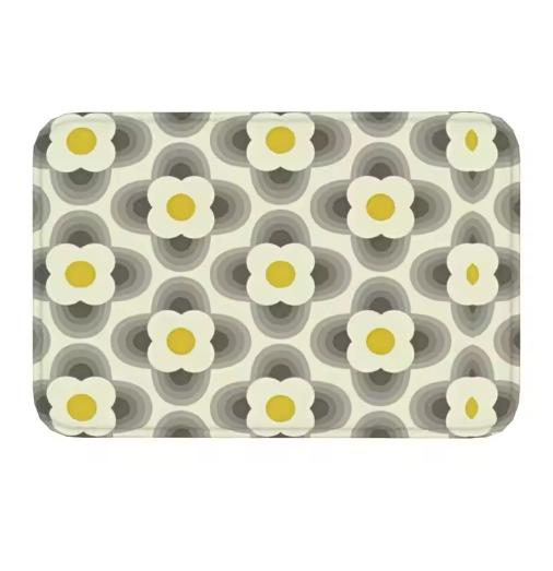 Orla Kiely Mid Century Modern Scandinavian Style Non-Slip Floor Mat, Quick Dry Decorative Rug for Garden and Garage Entrance