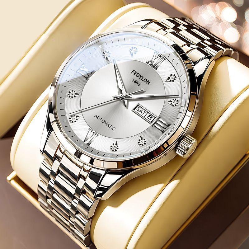 Men's Watch Men's Fully Automatic Mechanical Watch Steel Belt Men's Business Waterproof Quartz Watch