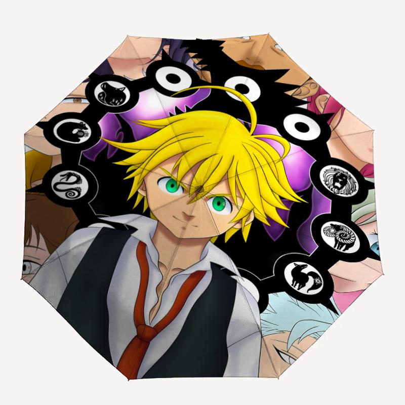1 шт. Зонт «Семь смертных грехов 2», Защита от солнца и УФ-излучения. Имеет восемь прочных ребер для использования на улице и является идеальным подарком