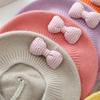 Fashion Baby Hat Solid Color Flower Girls Warm Beret Vintage Knitted Beret Hat Kids Autumn Winter Children Artist Painter Cap