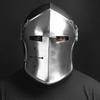 Barbuta Warrior Helmet  Black  Chrome Medieval Headpiece for , Cosplay And Costume Armor Looks