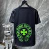 8249 2025 Summer New High Quality Cotton Round Neck Loose Large Size Men's and Women's T-shirt Couple T-shirt
