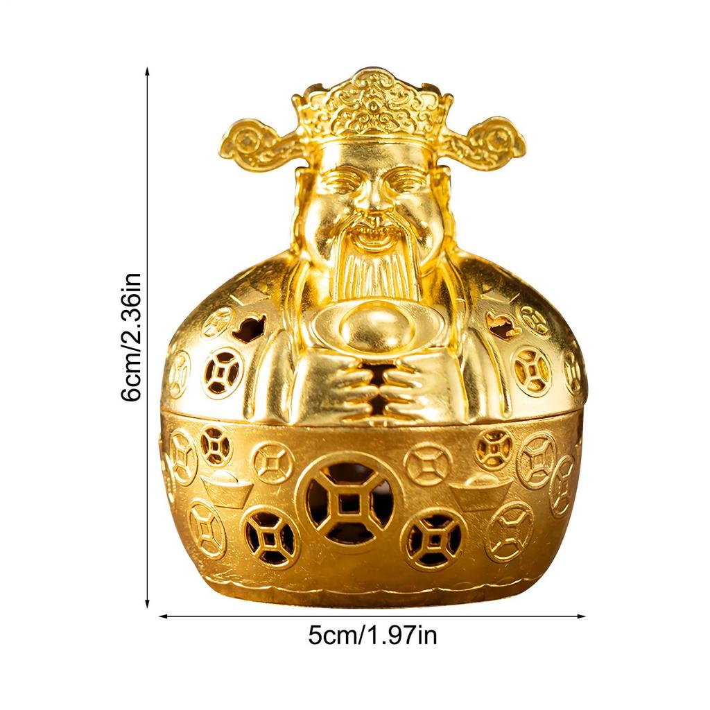 Creative Alloy Incense Burner Holder God Of Wealth Fumigation Incense Burner Stove Home Furnishings Decor Burn Incense Safely