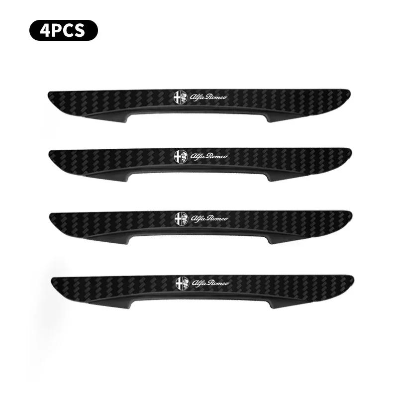 4pcs Carbon Fiber Look Car Door Protective Sticker For Alfa Romeo Giulia Stelvio Giulietta 156 159 147 Mito Tonale Brera Disco khg156