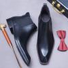 Модные Элегантные Мужские Деловые Формальные Ботинки Челси С Эластичными Вставками Из Натуральной Кожи Мужские Трендовые Короткие Ботинки Повседневные Британские Ботинки Слипоны