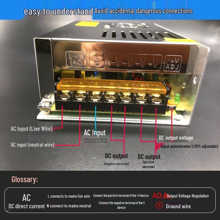 12V 5A LED Strip Light & Cabinet 60W Power Supply for Security Monitoring