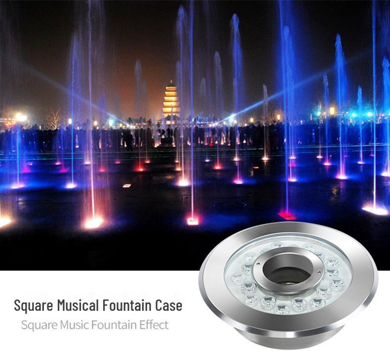 Colorful LED Underwater Fountain Spotlight - 24V Stainless Steel