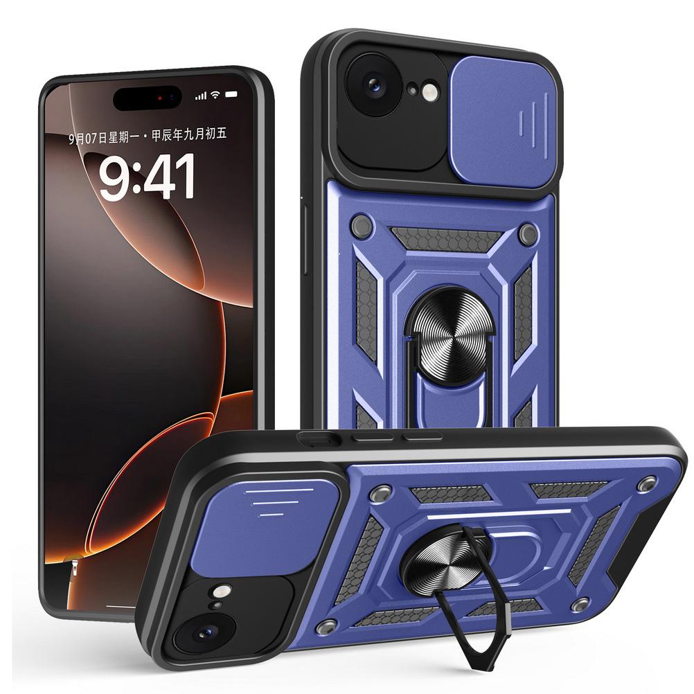 Чехол для камеры iPhone 16e iPhone 16 Pro Max 15 Plus 14 + 13 Pro 12 11 XS XR X Armor Hybrid Metal Ring Holder Back Cover