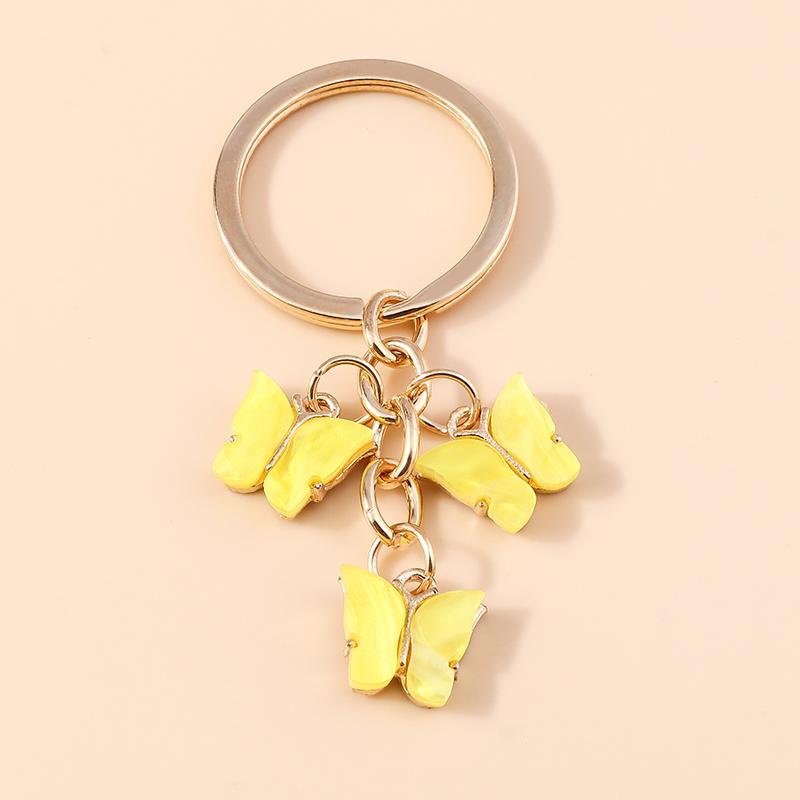Cute Colorful Butterfly Keychains Enamel Animal Keyrings Souvenir Gift for Women Men Handbag Pendants Key Chains DIY Accessories