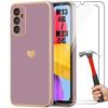 Case + 2 Tempered Glasses - BOOLING - for Samsung Galaxy M13 4G/M23 5G - Purple - TPU - Shockproof Protection
