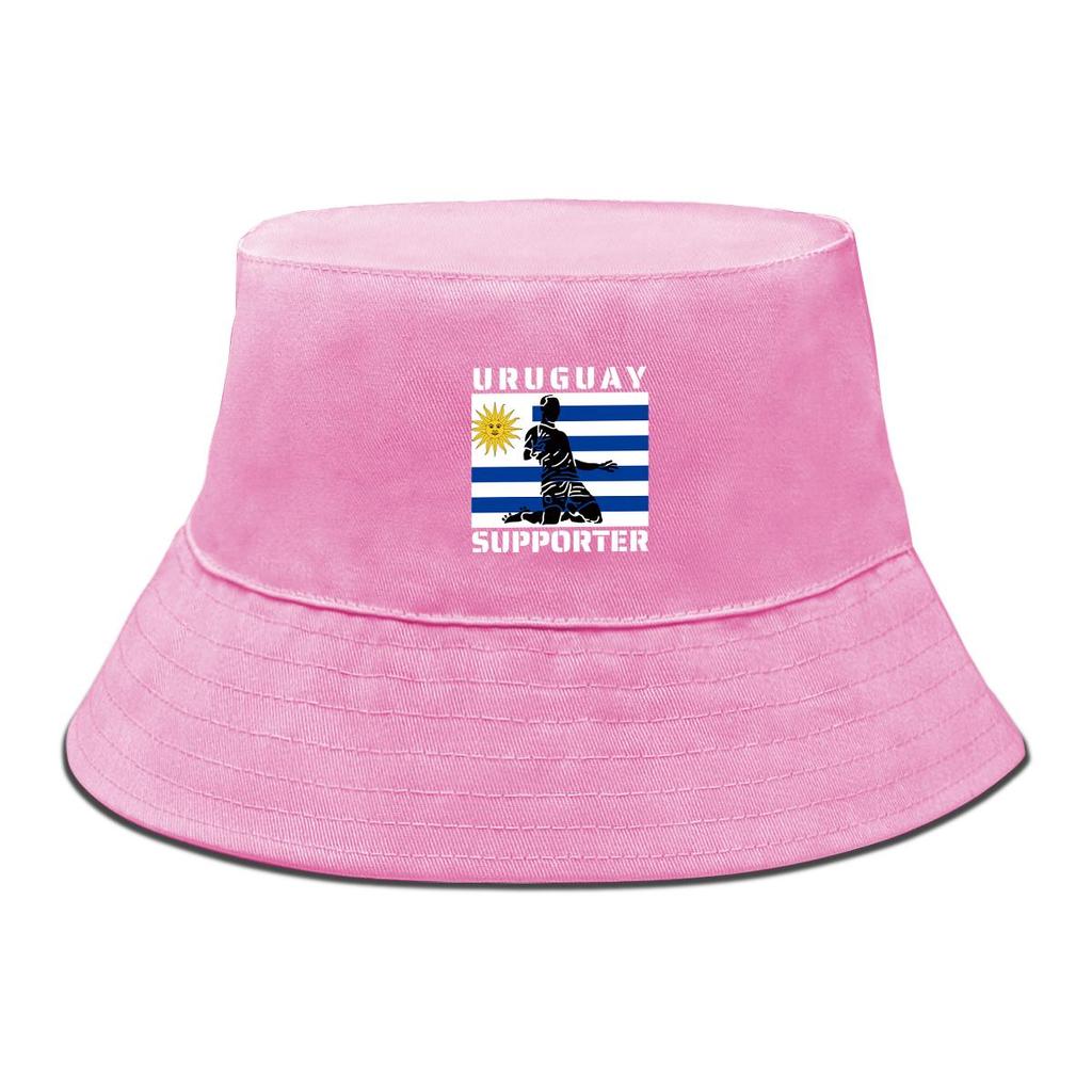 Bucket Hat With Uruguay Flag Football Print , Patriotic Sun Hat Simple Reversible Fit Beach Cap