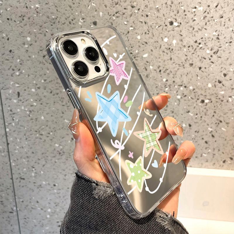 Чехлы для мобильных телефонов iPhone 11 13 XR 15 Pro Max 12 14 Pro Max Чехол iPhone 16 XS Max Зеркальный защитный чехол Зеркальный Изысканный мультяшный водонепроницаемый