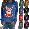 Vintage Printed Pullovers Women Christmas Casual Loose Thin Hoodie Ladies Deer Head 3d Sweatshirt