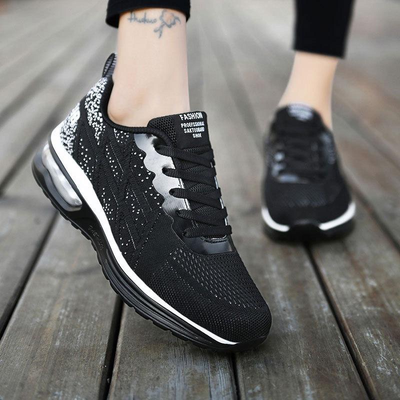 Women's shoes air cushion shock absorption running shoes women's soft sole 2025 new summer mesh breathable soft sole casual shoes