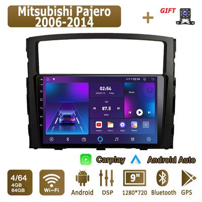 Android Carplay автомобильное радио для Mitsubishi Pajero 2006-2014 мультимедийный проигрыватель головное устройство стерео GPS навигация BT WIFI 4+64 ГБ