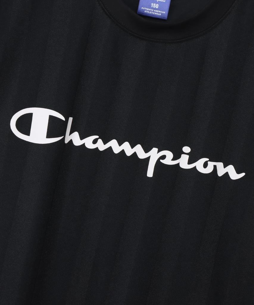 Champion Short Sleeve Crew Script Basic Size 120 Kids' T-Shirt, Neck, Moisture-Wicking, Quick-Drying, Logo, Sports, CK-XS318, Black,