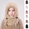 Children's Plush Warm Ear Pullover Hat With Plush Mask And Neck