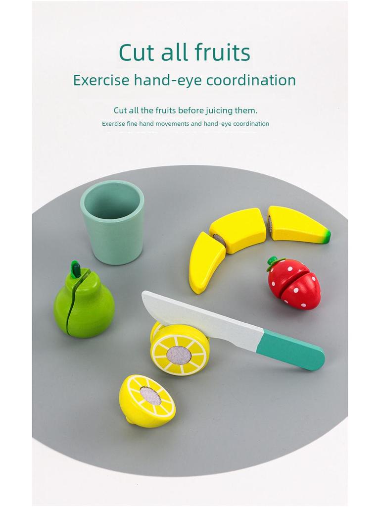Детская деревянная соковыжималка для фруктов, ролевая игрушка - улучшает координацию рук и глаз посредством симуляции нарезки фруктов