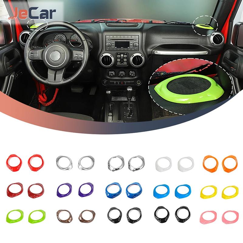 JeCar Car A Pillar Speaker Decoration Cover Ring Trim Stickers Horn Ring Panel Loud Speaker For Jeep Wrangler JK