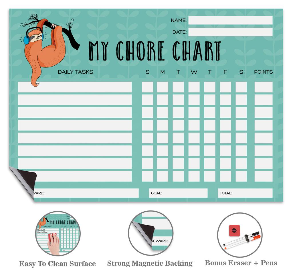 Inkdotpot Magnetic  Whiteboard My Chore Chart Chore  Chart For  Refrigerator  - Dry Erase Behavior Chart For Kids