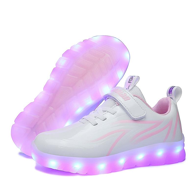 Children's Luminous Shoes USB Charging LED Light Shoes Spider Marquee Classmates Men's and Women's Sports Shoes