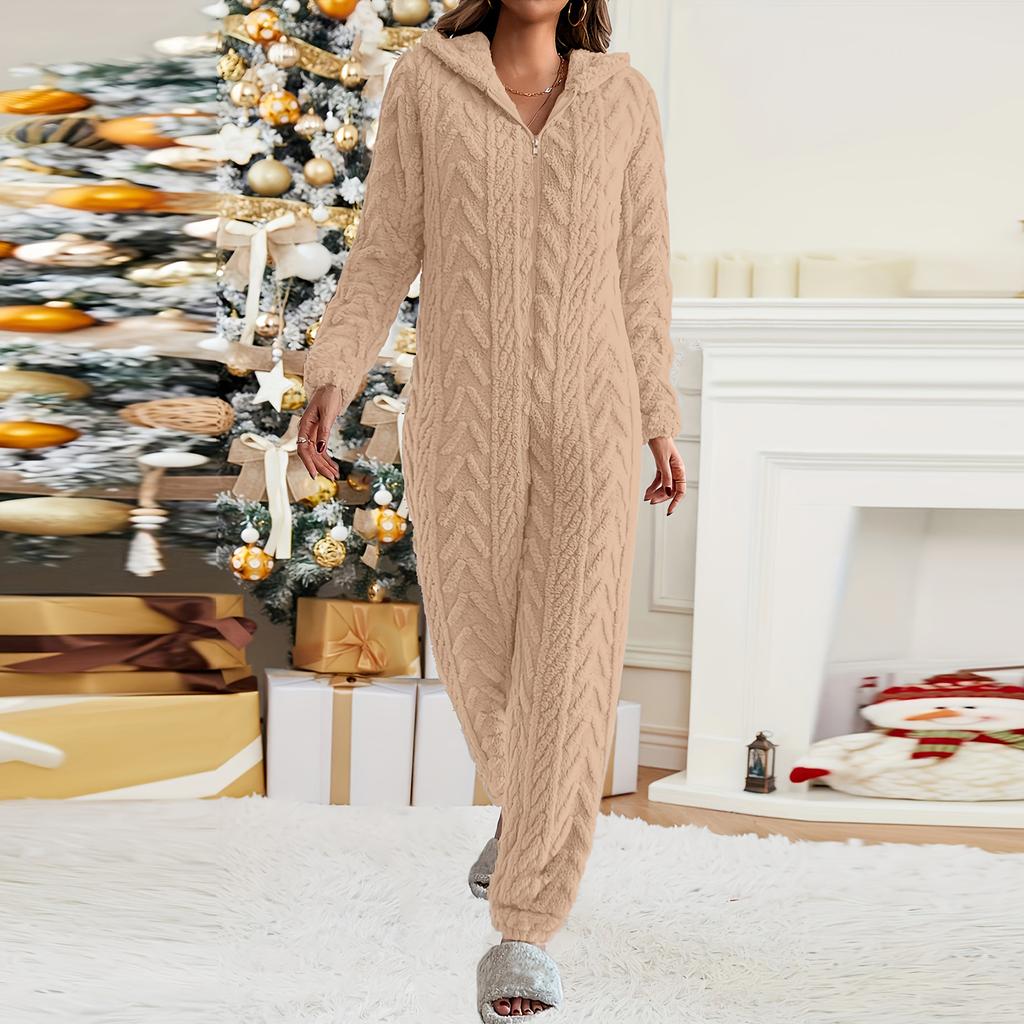 Женская мода однотонная домашняя одежда плюшевая удобная цельная пижама