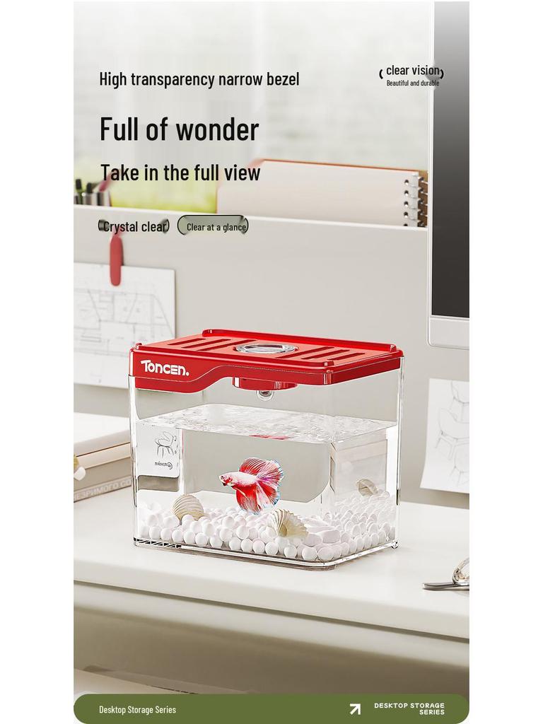 Mini Transparent Desktop Aquarium for Goldfish - Eco-Friendly Home Decor Fish Tank