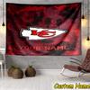 Custom Name Chiefs Helmet Tapestry Room Decoration Wall Hanging for Living Room Bedroom, dormitory, Birthday and Christmas gifts