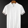 Lapel Short-sleeved Polo Shirt Men's Trendy Brand Summer Versatile Knitted Semi-zipper