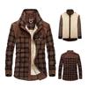 Winter Men's Plus Velvet Thicken Plaid Long-sleeved Shirt Men Casual Warm Business Work Shirt