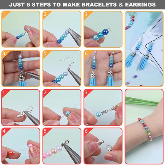 1960 шт. бусины из искусственного жемчуга для изготовления ювелирных изделий 28 цветов DIY браслет ожерелье серьги комплект круглые бусины с коробкой для хранения