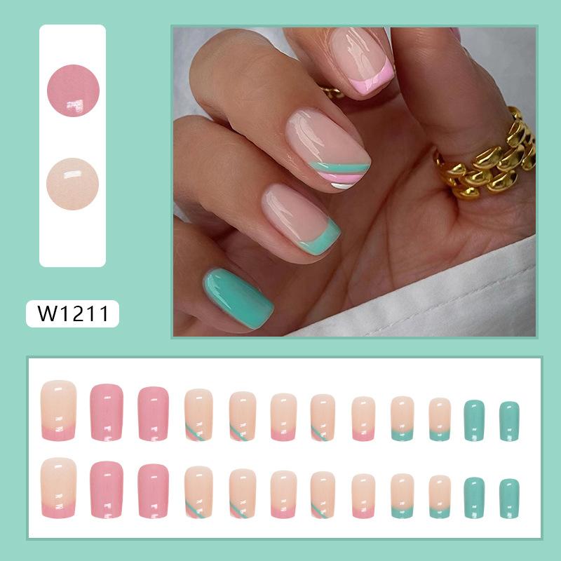 Европейская и американская мода свежие цветы нейл-арт планшеты легкие роскошные накладные ногти готовые 24 шт съемные носимые ногти