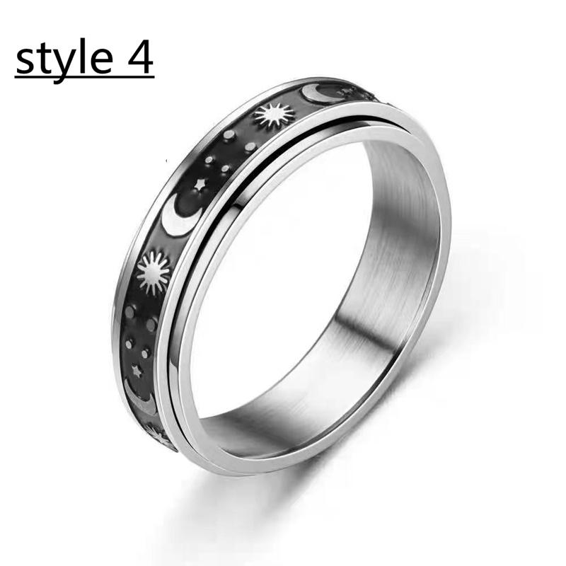 Anxiety Ring Figet Spinner Rings For Women & Men Stainless Steel Rotate Freely Spinning Anti Stress Accessories Jewelry Gifts
