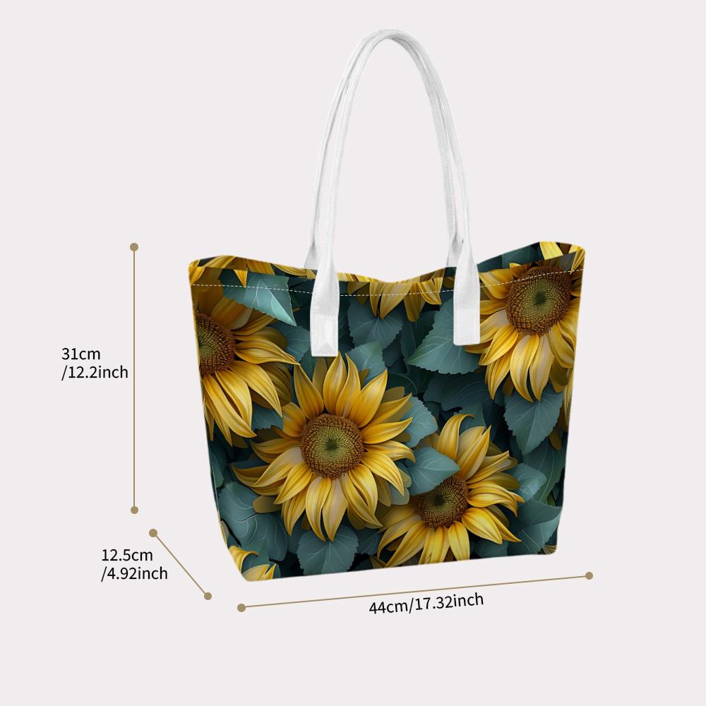 Sunflower Tote Bag Casual Large Capacity Daily Commute Shoulder Bag for Outdoor Shopping Travel Use 
