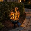 Elf Garden Solar Light Dragon Gorilla Statue Light, Gothic Medieval Resin Outdoor Lantern Sculpture, Powered Courtyard Lamp Fantasy Decor for