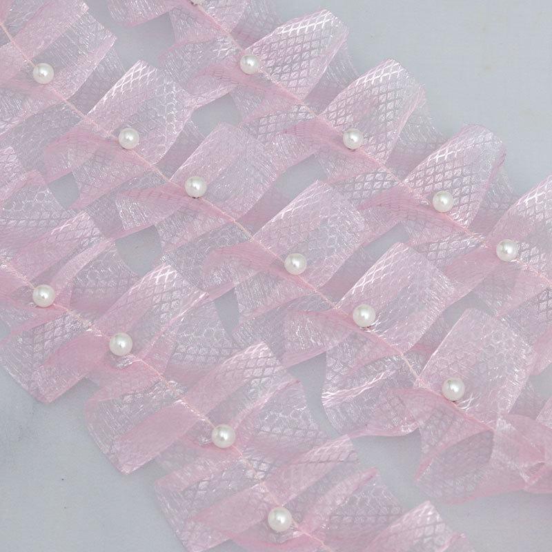 Элегантная органза оборка решетка волна лента кружево аксессуары бисерный букет цветов упаковка юбка подол кайма одежда ювелирные изделия ремесла изготовление лент