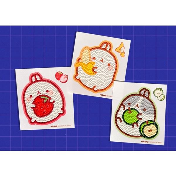 KM Eli DIY 3D наклейки с драгоценными камнями, вышитые крестиком, 10 x 11 см, набор из 3 предметов, освежающий моланг, 1 комплект популярных корейских игрушек