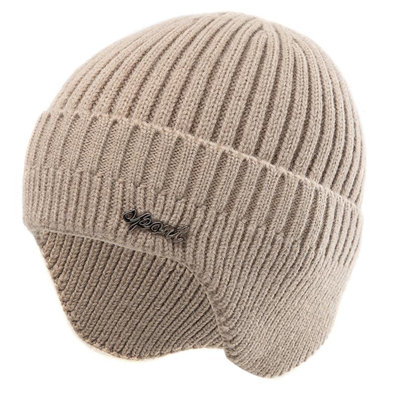 New Unisex Winter Hat Fashion Plain Knitted Hats For Men & Women Ski Beanie Hat Sports Earflap Cap
